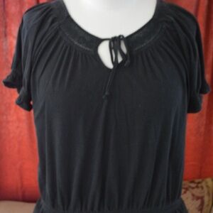 Just My Size Casual Black Top 1X